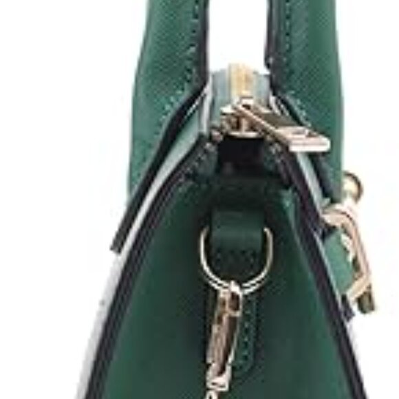 Neiman Marcus Kelly Green Saffiano Faux Leather Satchel Bag - Picture 5 of 5